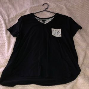 Tee with Lace Pocket